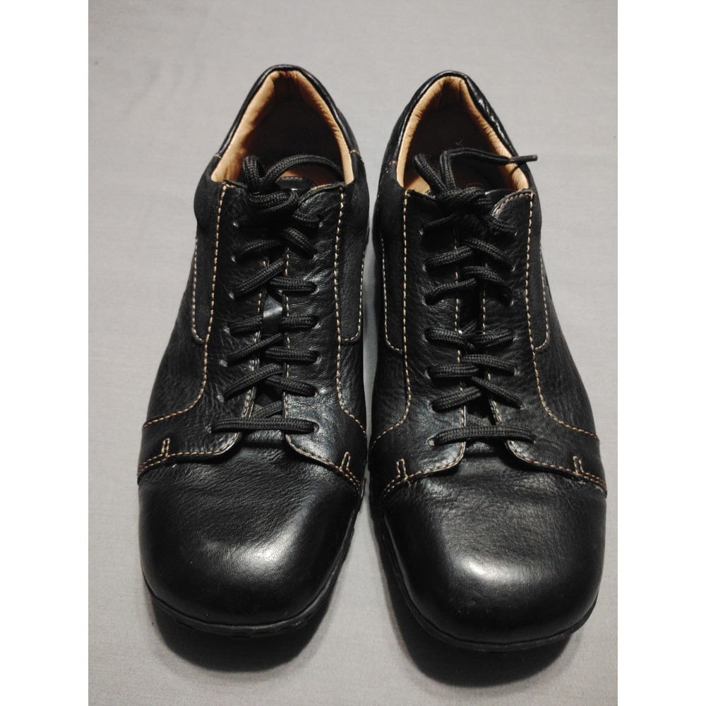 BORN Black Leather Lace-Up Round Toe Loomis M3259 Casual Oxford Goth Shoes Men 9
